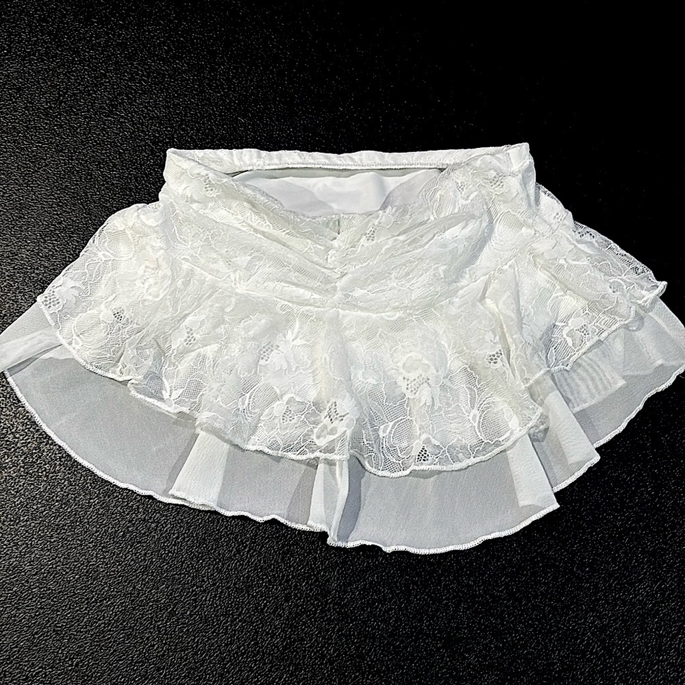 flowy white lace skirt